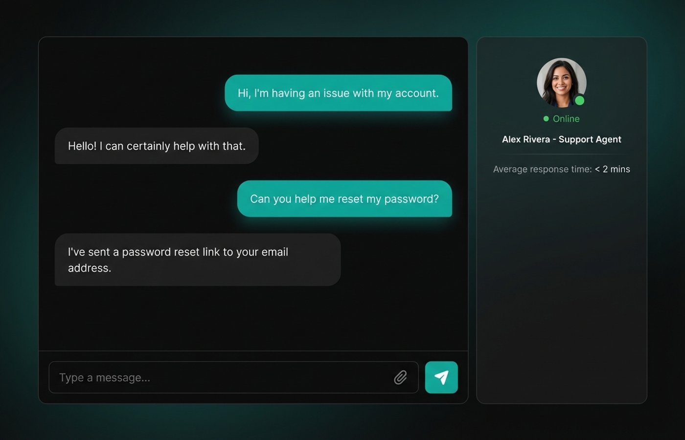Meldir built-in chat support interface
